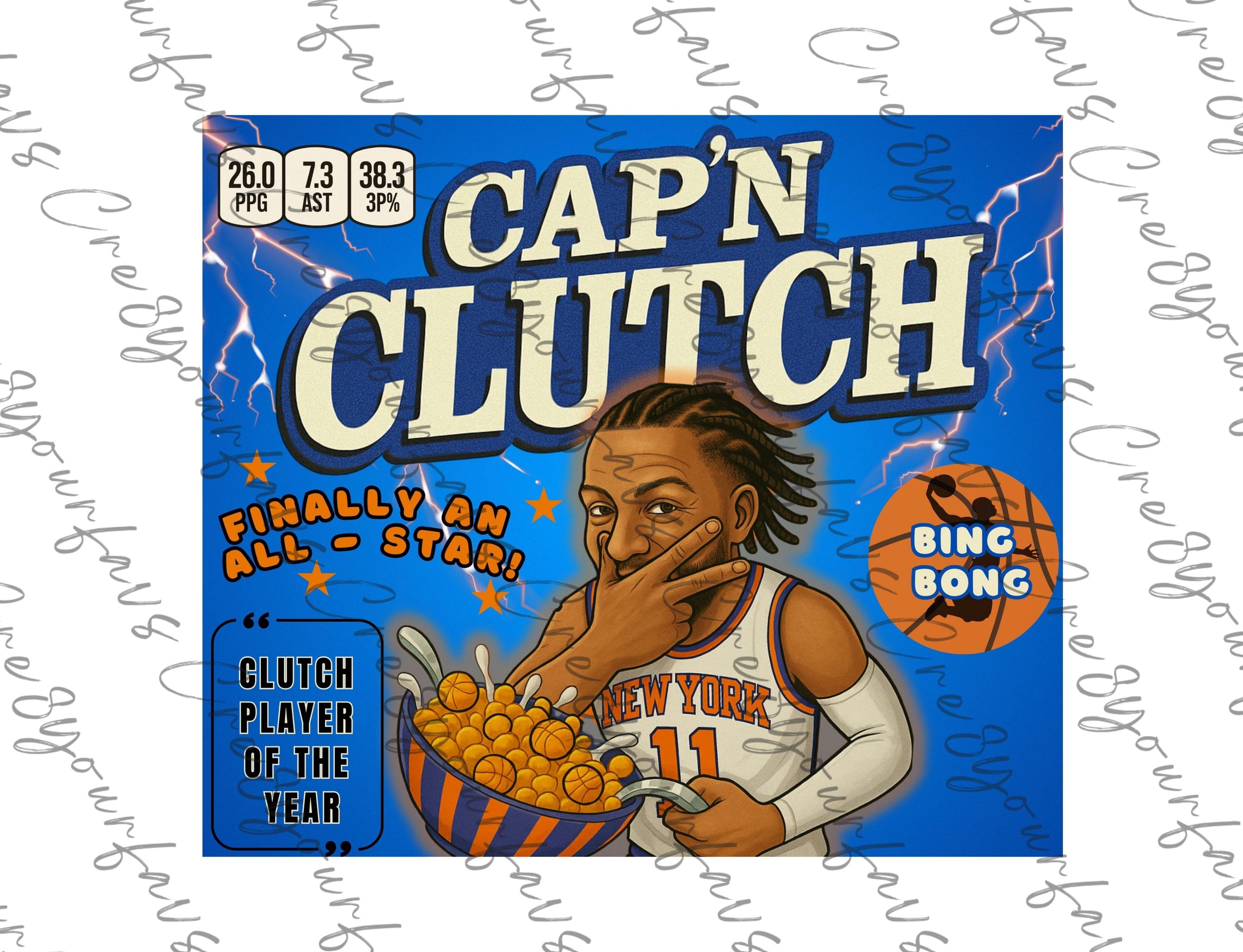 Jalen Brunson Knicks Tumbler Wrap: Captain Clutch Digital Design