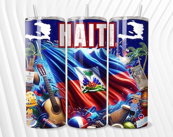 Haiti Digital Design for Tumbler Wraps, Stickers, Mugs, T-Shirts | Haitian Pride Art | Instant Download