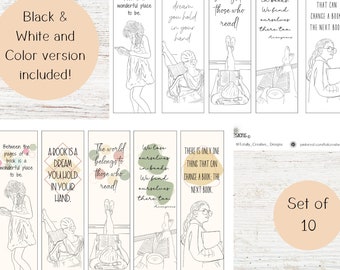 printable bookmark set, boho bookmark set, digital download for readers, bookmark bundle set, gift for readers, book lover gift idea set