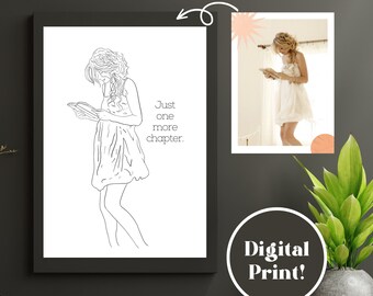 Taylor Swift fan art, book quote print, taylor swift art gift,  art for book lover, taylor swift reader art, wall art for readers, line art