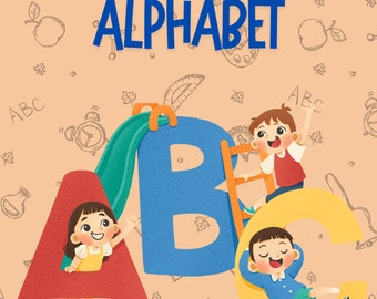 Livro de atividades do alfabeto para crianças | Livro de exercícios de aprendizagem do ABC (Download digital)