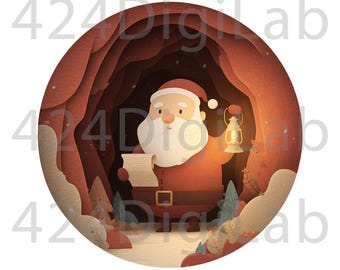Santa Christmas PNG, Sublimation Design (Digital Download