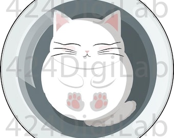 Cloud Cat PNG - Funny Kitty Clipart (Digital Download