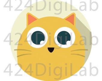 Bright Eyed Kitty PNG - Cat Clipart, Commercial Use (Digital Download