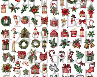 Christmas PNG Clipart Bundle – 200+ Holiday Designs (Commercial Use, Digital Download)