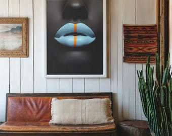 AI Lips Art Print • Modern Home Decor (Digital Download)