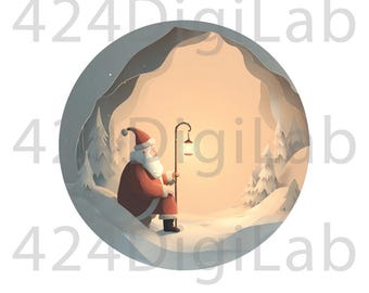 Caveman Santa Christmas PNG, Sublimation Design (Digital Download)