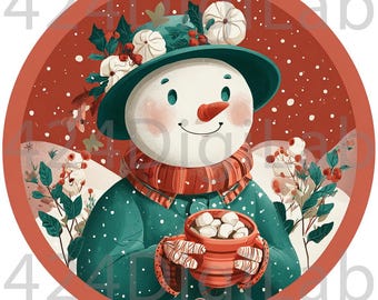 New Year's Candy Snow Woman PNG, Sublimation Design (Digital Download), Commercial use
