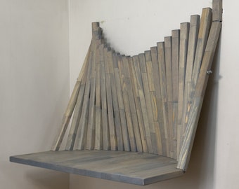 FlowMotion Desk | Wall Mounted Foldable Wood Desk | Gray