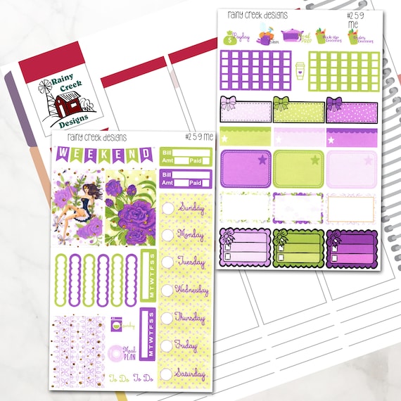 Me Time Script Planner Stickers// Erin Condren// Plum Paper// Happy Planner// Recollections// Functional Stickers #186