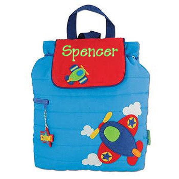 Personalized Backpack Airplane Stephen Joseph Toddler Preschool Plane Quilted
