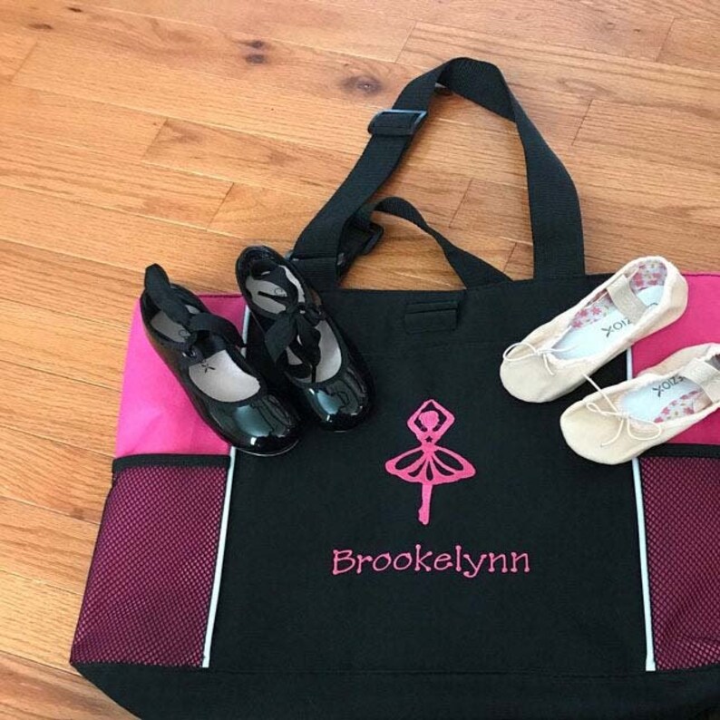 Girls Personalized Ballet Tote Bag Monogrammed Dance Bag Etsy