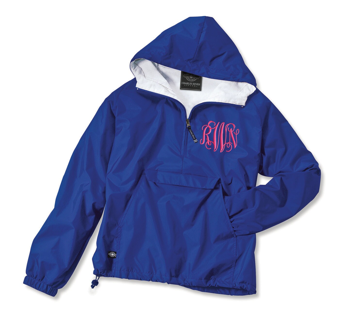 Monogrammed Pullover Rain Jacket Personalized Sorority Greek Etsy