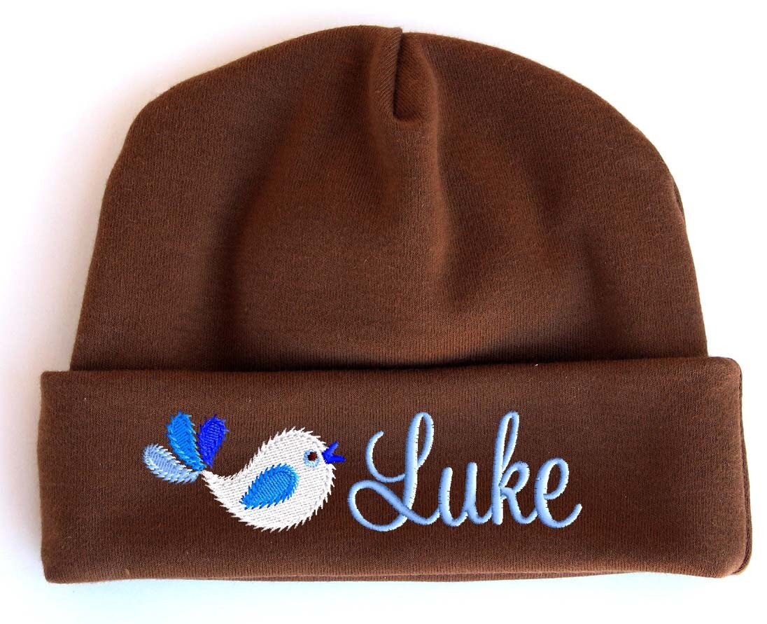 Personalized Beanie Hat Newborn Baby Boy Tweet Bird Etsy
