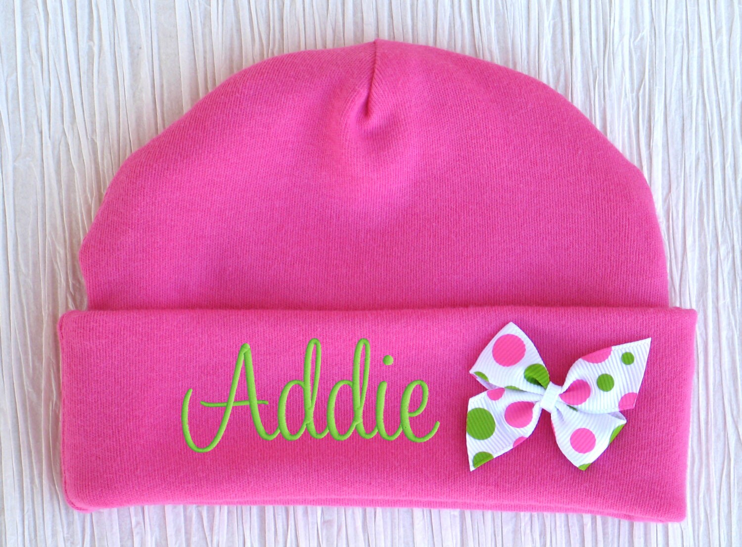 Personalized Beanie Hat Newborn Baby Girl Embroidered Etsy