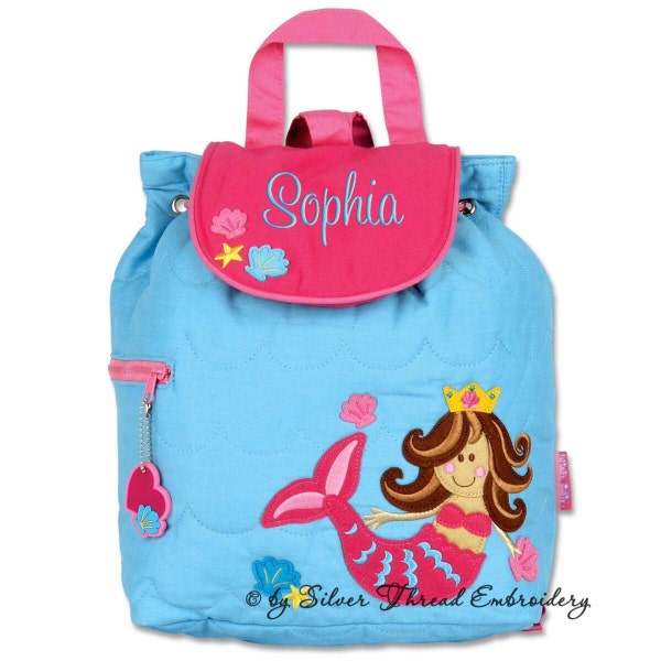 Girls Backpack Personalized Mermaid Stephen Joseph Quilted Preschool Toddler