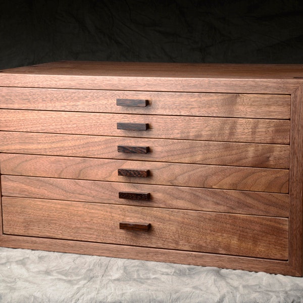 Large Jewelry Box--Black Walnut & Wenge Jewelry Armoire