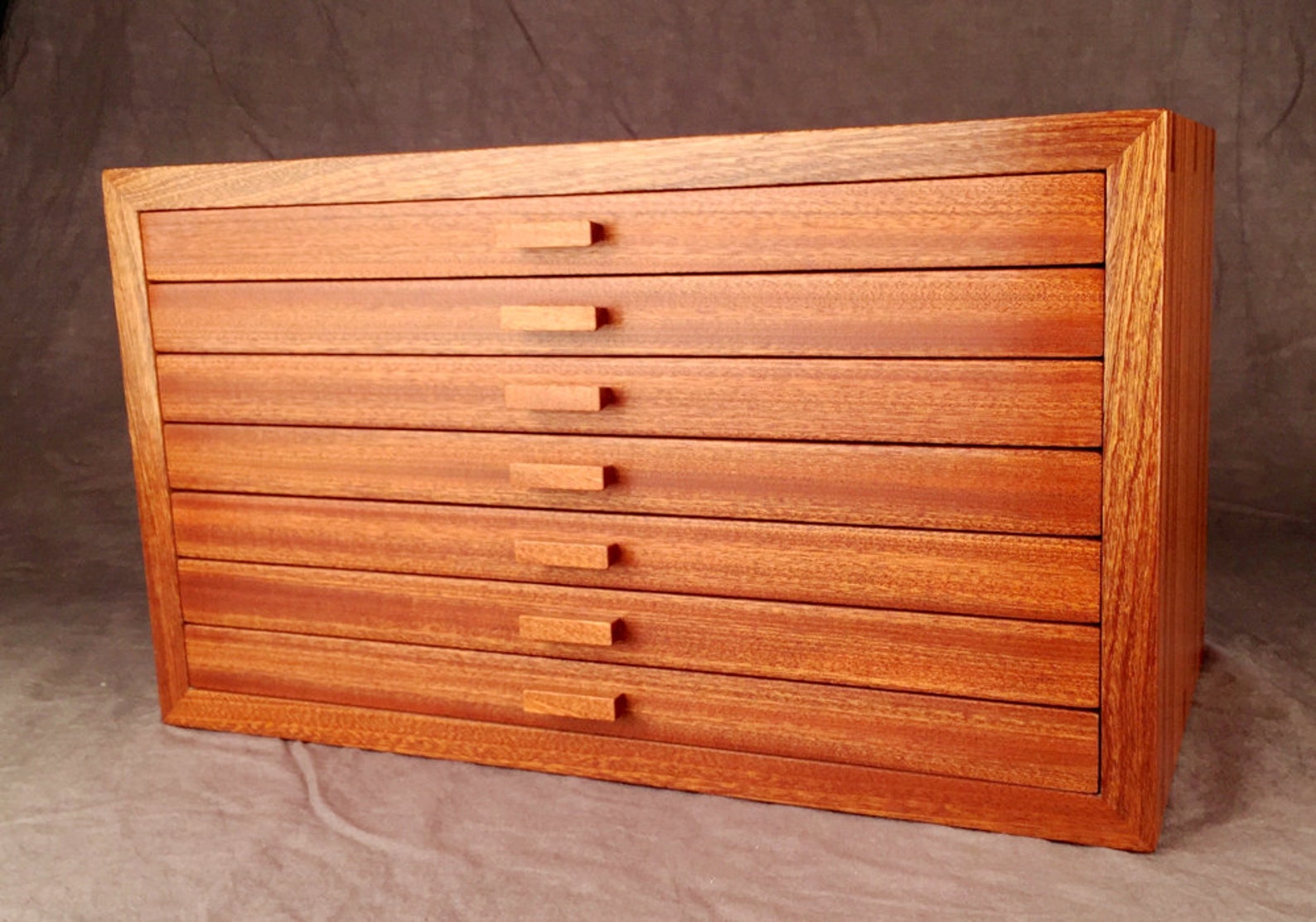 Large Jewelry Box Quartered Sapele Mahogany Jewelry Box Etsy
