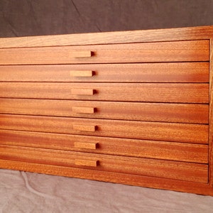 Large Sapele Mahogany Jewelry Box: Handmade Hardwood Chest