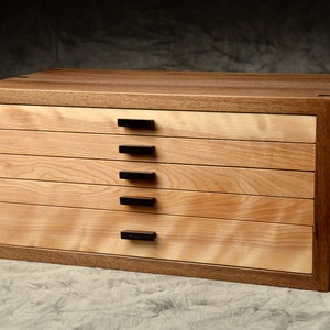 Large Jewelry Box--Black Walnut, Curly Birch & Wenge Jewelry Chest