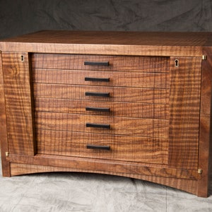 Claro Walnut & Gabon Ebony Locking Jewelry Box