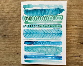 Blue and Green Layers Notecard