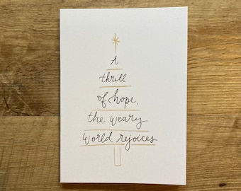 A Thrill of Hope Simple Christmas Tree 3x5 Notecard