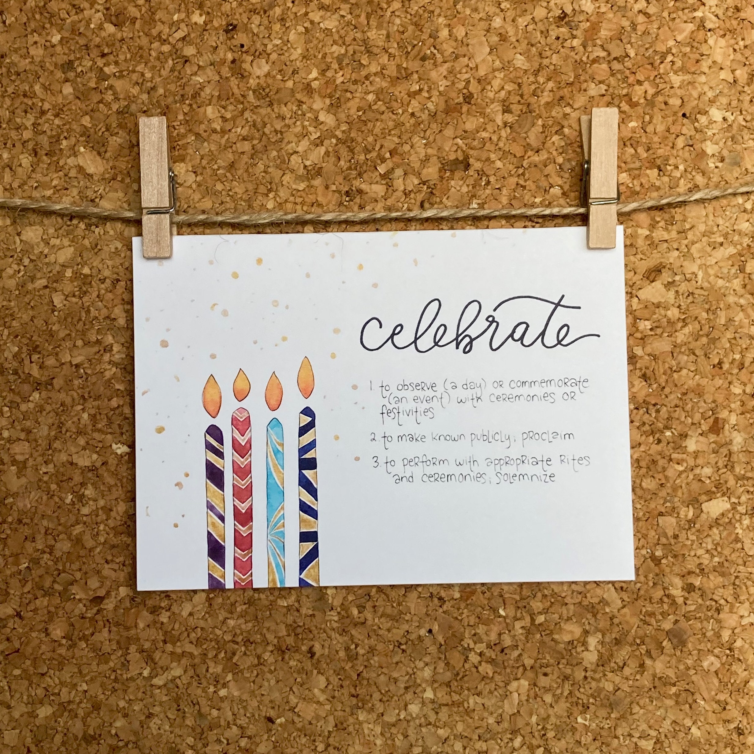 Celebrate Dictionary Definition Notecard Etsy