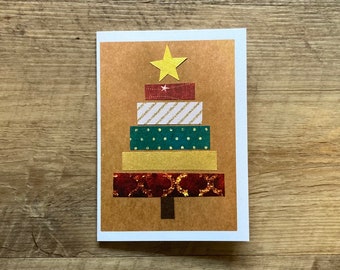 Patterned Paper Christmas Tree 3x5 Notecard #3