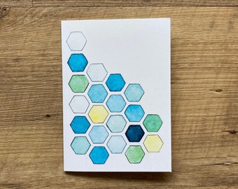 Honeycomb Blues Notecard