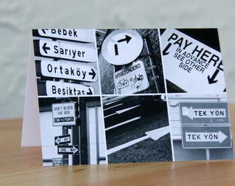 Black and White Streetsigns Notecard