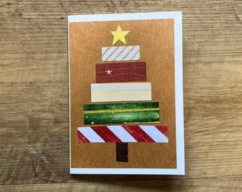 Patterned Paper Christmas Tree 3x5 Notecard #4