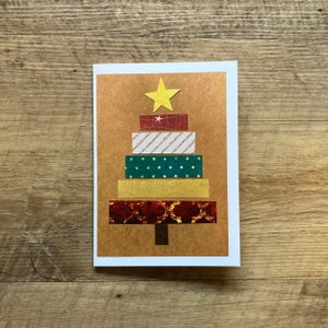 Patterned Paper Christmas Tree 3x5 Notecards Set of Six image 5