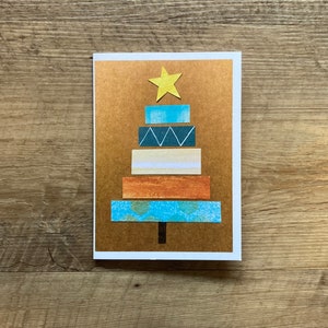 Patterned Paper Christmas Tree 3x5 Notecards Set of Six image 4