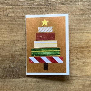Patterned Paper Christmas Tree 3x5 Notecards Set of Six image 3