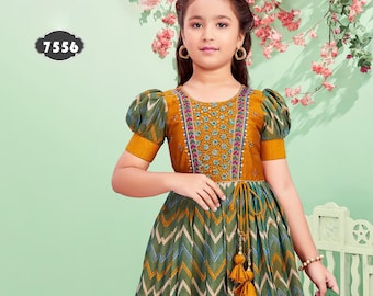 Sukienka dziewczęca Traditional Threads Tropical Print Linen Fit & Flare, rozmiar większy