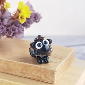 Sheep gifts Tiny glass animals Sheep figurines Miniature sheep decor sheep ornament Desk decor Glass  sheep Tiny sheep fits terrarium