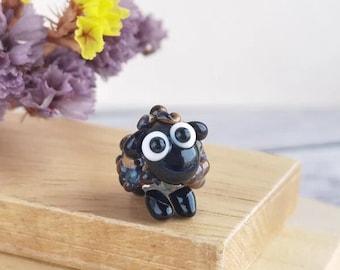 Sheep gifts Tiny glass animals Sheep figurines Miniature sheep decor sheep ornament Desk decor Glass  sheep Tiny sheep fits terrarium
