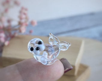 Glass seal Glass figurines Tiny glass animals Miniature seal figurine Desk decor  Aquarium decoration Terrarium figurines