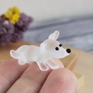 Sea glass effect Miniature fox figurine fox decor fox gifts Tiny glass animals Desk decor Glass fox Tiny fox for terrarium Miniature animals