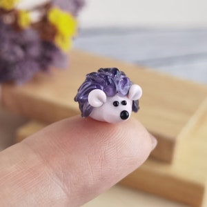 Tiny glass animals Hedgehog figurines Miniature Hedgehog decor Hedgehog gifts Hedgehog ornament Desk decor Glass Hedgehog fits terrarium