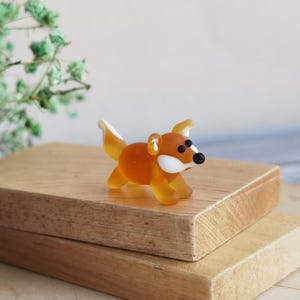 Miniature fox figurine fox decor fox gifts fox ornaments Tiny glass animals Desk decor Glass fox Tiny fox for terrarium Miniature animals