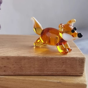 Handcrafted Glass Fox Sculpture for Office Desk Styling