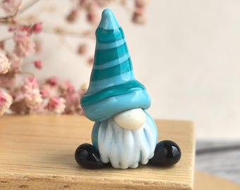 Miniature gnome figurine glass gnome decor gnome gifts gnome ornaments Tiny glass animals Desk decor Aquarium decor Tiny gnome figure