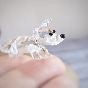 Sea glass effect Miniature fox figurine fox decor fox gifts Tiny glass animals Desk decor Glass fox Tiny fox for terrarium Miniature animals