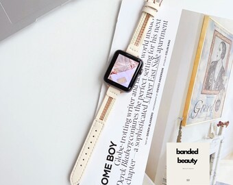 Correa de Apple Watch hecha a mano, banda de cuero personalizada