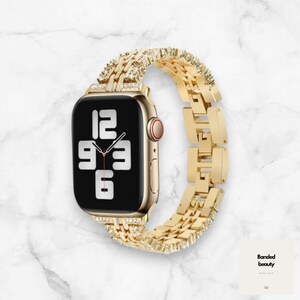 Sparkling Bling Crystal Apple Watch Band – Stainless Steel Strap for iWatch Ultra 49mm 45mm 41mm 40mm 38mm Series 9 8 7 SE 6 5 4 3 2