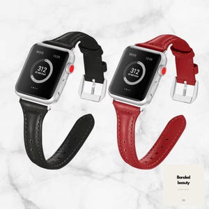 Apple Watch Band Women, Slim Leather Apple Watch Band, 38mm 40mm 41mm 42mm 44mm 45mm 46mm, Gift,  Series 10, Stylish Printed iWatch Band