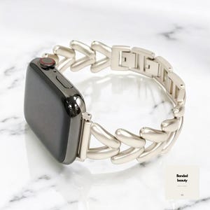 Stylish Apple Watch Band - Gold Silver Rose Gold Black Metal Luxury Strap for Series 9-3 SE Ultra 49mm 45mm 42mm 38mm Gift for Women