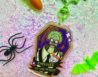 Beetle Bob Glitter Double Sided Epoxy Keychain